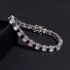 S925 Oval Cut Black Mix White VVS Moissanite Tennis Bracelet