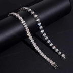 S925 Oval Cut Black Mix White VVS Moissanite Tennis Bracelet