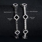 GL Black Onyx Clover 925 Silver Moissanite 3mm 5mm Tennis Chain