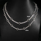 GL Black Onyx Clover 925 Silver Moissanite 3mm 5mm Tennis Chain