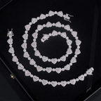 8.5MM S925 Silver Heart Shaped VVS Moissanite Chain Necklace