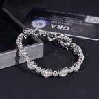 8.5MM S925 Silver Heart Shaped VVS Moissanite Chain Necklace