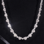 8.5MM S925 Silver Heart Shaped VVS Moissanite Chain Necklace