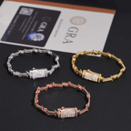 6.5mm S925 Silver VVS Moissanite Barbed Wire Bracelet