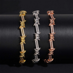 6.5mm S925 Silver VVS Moissanite Barbed Wire Bracelet