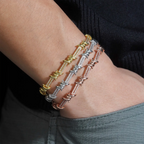 6.5mm S925 Silver VVS Moissanite Barbed Wire Bracelet