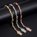 6.5mm S925 Silver VVS Moissanite Barbed Wire Bracelet
