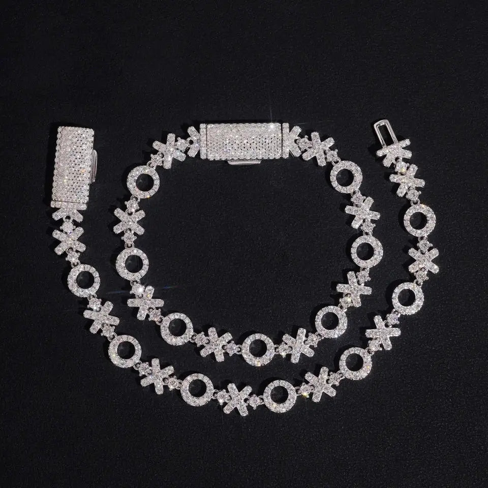 8MM XO VVS Moissanite Bracelet 925 Silver