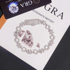 8MM XO VVS Moissanite Bracelet 925 Silver