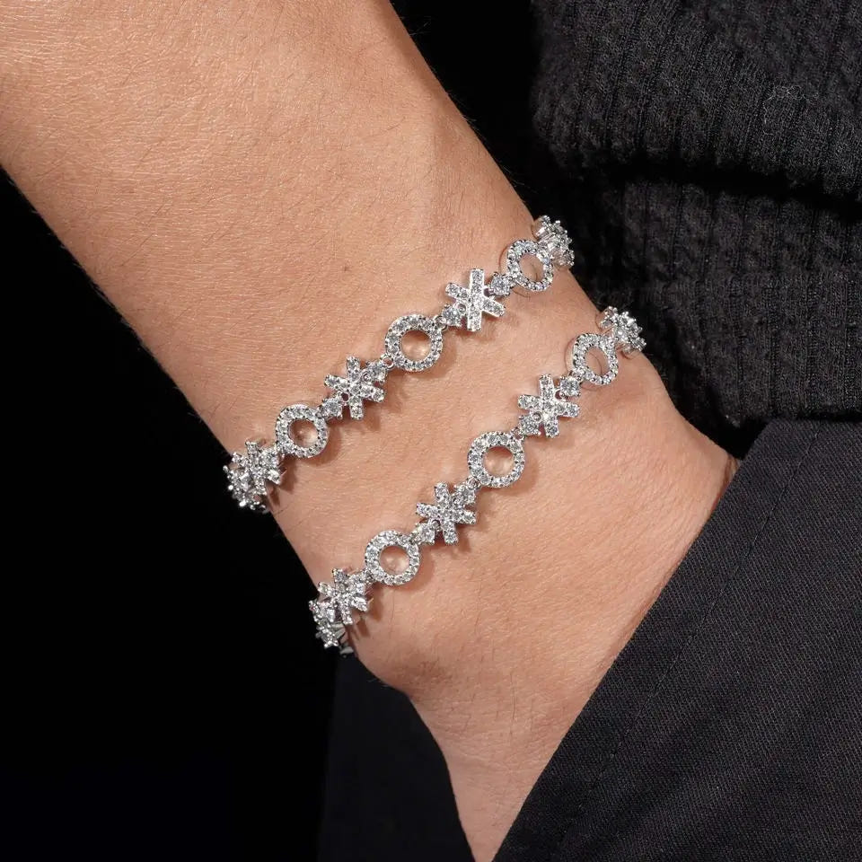 8MM XO VVS Moissanite Bracelet 925 Silver Main image