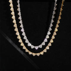 8MM Heart Shaped VVS Moissanite Cuban Link Chain