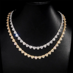 8MM S925 Silver Heart Shaped VVS Moissanite Cuban Link Chain