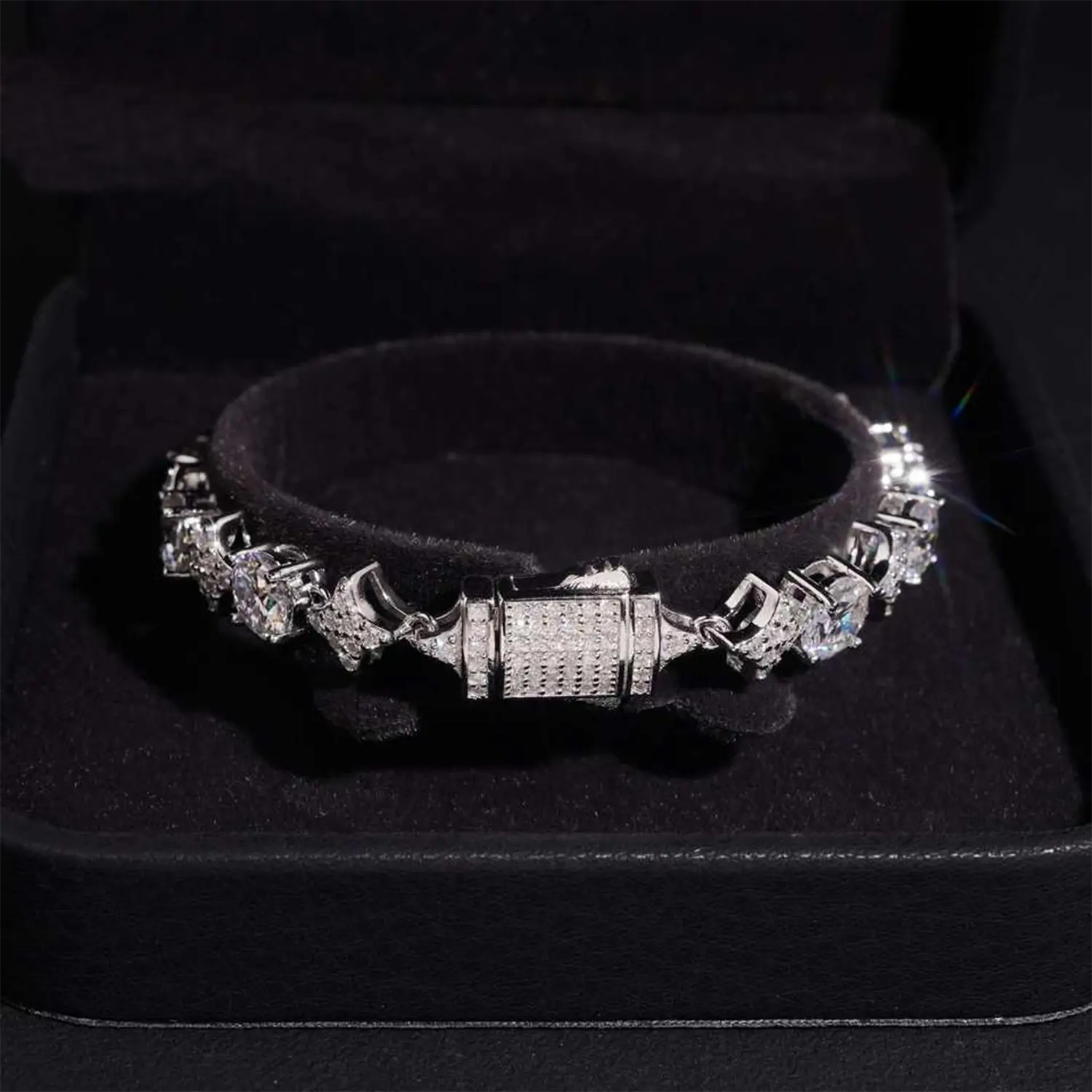 VVS Moissanite 8mm Starburst Tennis Bracelet S925 Silver