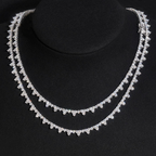 GL S925 Silver 3 Prong Moissanite Diamond Tennis Chain