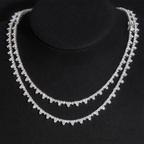GL S925 Silver 3 Prong Moissanite Diamond Tennis Chain