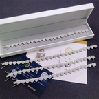 8MM S925 Silver Heart Shaped VVS Moissanite Cuban Link Chain Bracelet