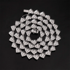 8MM S925 Silver Heart Shaped VVS Moissanite Cuban Link Chain Bracelet