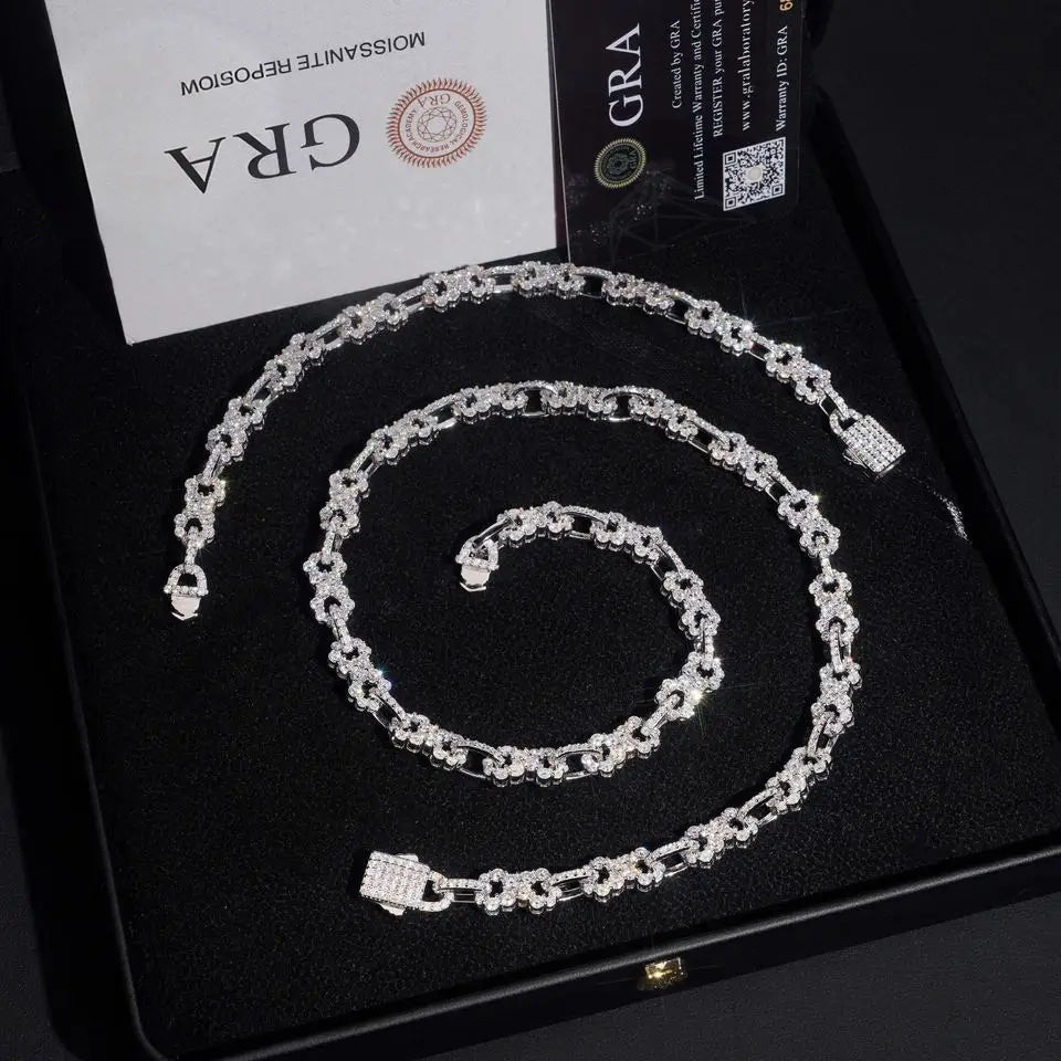 VVS Moissanite Infinity Bracelet 925 Silver 8.5mm Iced Out Chain