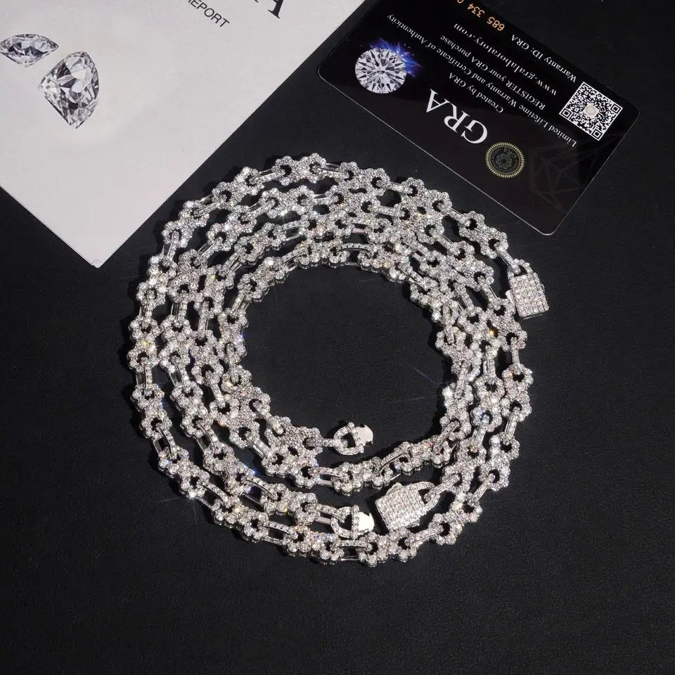 VVS Moissanite Infinity Bracelet 925 Silver 8.5mm Iced Out Chain