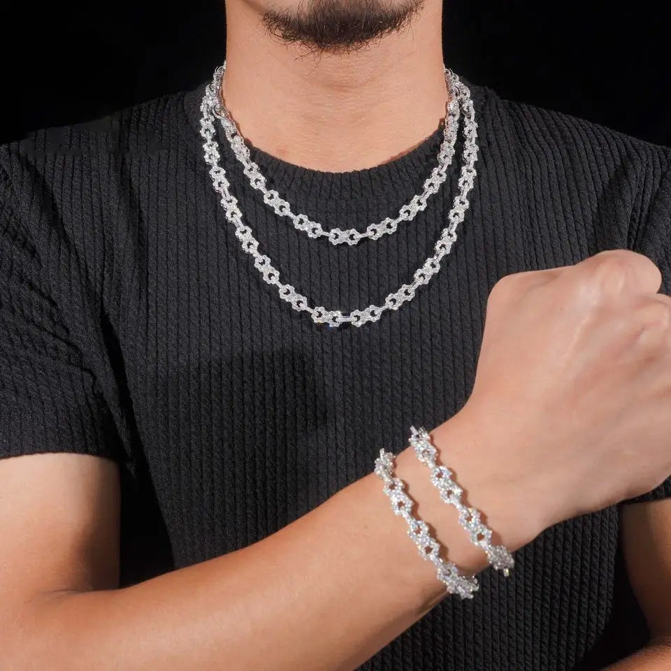 VVS Moissanite Infinity Bracelet 925 Silver 8.5mm Iced Out Chain Image principale du produit