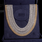 10MM S925 Silver 2 Rows VVS Moissanite Short Buckle Cuban Chain