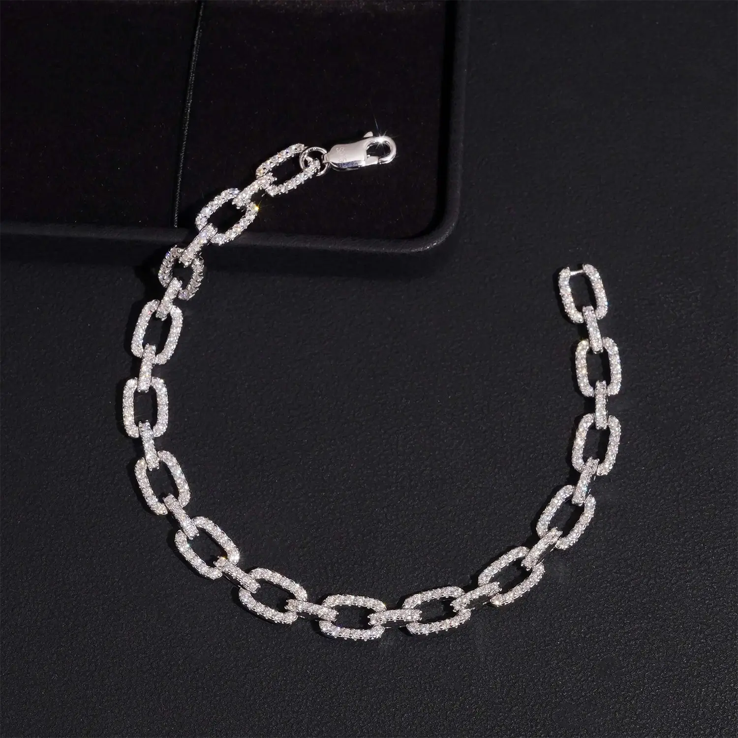 6.9MM VVS Moissanite Infinity Cuban Bracelet 925 Silver