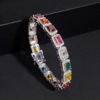Emerald Cut VVS Color Moissanite Diamond Tennis Bracelet