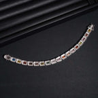 Emerald Cut VVS Color Moissanite Diamond Tennis Bracelet
