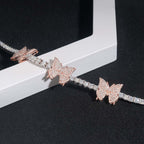 GL Butterfly Iced Out 925 Silver VVS Moissanite Bracelet Tennis Chain