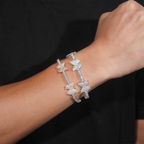 GL Butterfly Iced Out 925 Silver VVS Moissanite Bracelet Tennis Chain