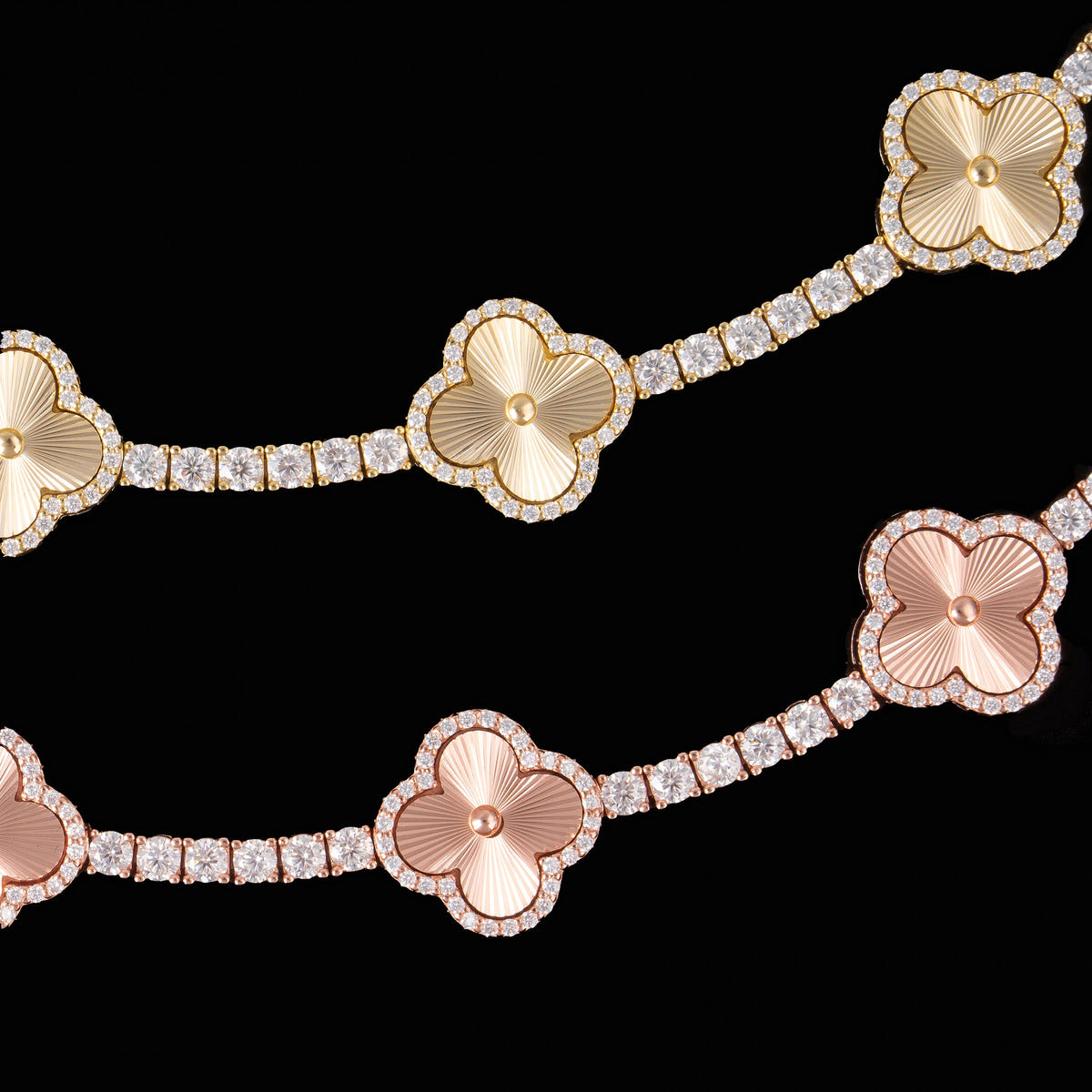 GL Four Leaf Clover 925 Silver Moissanite 3mm Tennis Chain Secondary image