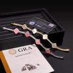 GL Four Leaf Clover 925 Silver Moissanite 3mm Tennis Chain