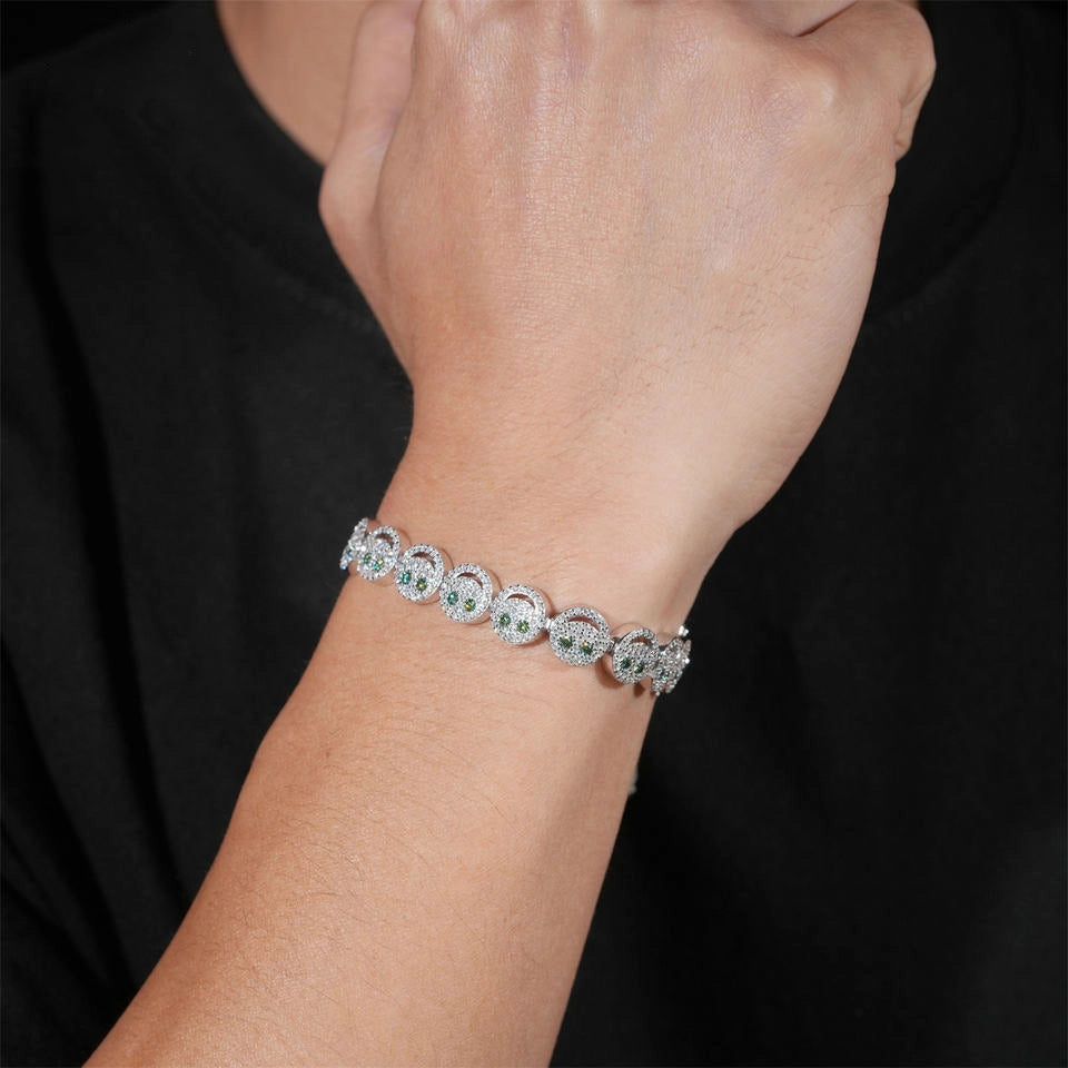 10MM S925 Silver Smiling Face VVS Moissanite Bracelet Main image