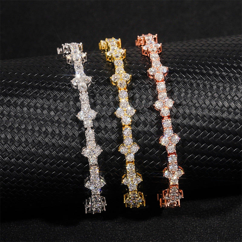 GL Mini Cross S925 Silver VVS Moissanite Tennis Chain