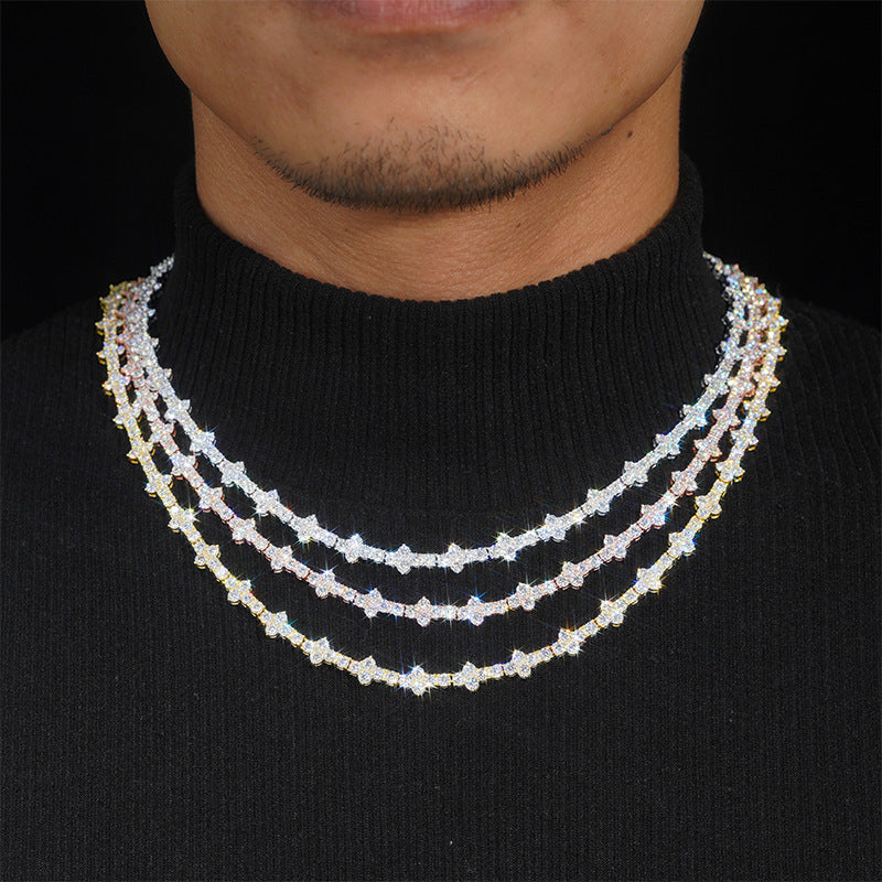 GL Mini Cross S925 Silver VVS Moissanite Tennis Chain Secondary image