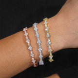 GL Mini Cross Silver VVS Moissanite Tennis Chain