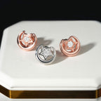 GL  Moon Star Shiny S925 Silver Moissanite Diamond Earrings