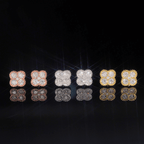 GL S925 Silver Moissanite Diamond Clover Stud Earrings