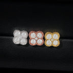 GL S925 Silver Moissanite Diamond Clover Stud Earrings