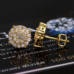 【US 3 Days Delivery】GL 10MM Mico Paved VVS Moissanite Round Stud Earings