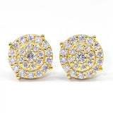 【US 3 Days Delivery】GL 10MM Mico Paved VVS Moissanite Round Stud Earings