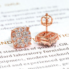 【US 3 Days Delivery】GL 10MM Mico Paved VVS Moissanite Squared Stud Earings