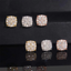 【US 3 Days Delivery】GL 10MM S925 Silver Mico Paved VVS Moissanite Squared Stud Earrings