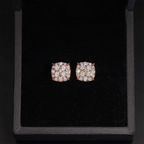 【US 3 Days Delivery】GL 10MM S925 Silver Mico Paved VVS Moissanite Squared Stud Earrings