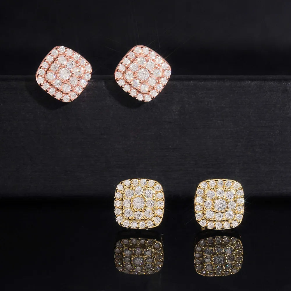 GL 8.2mm Square 925 Silver Moissanite Earrings Main image