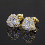 【US 3 Days Delivery】GL 8.5MM S925 Silver VVS Heart Cut Moissanite  lced Out  Stud Earrings 16K Gold Plated