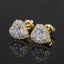 【US 3 Days Delivery】GL 8.5MM S925 Silver VVS Heart Cut Moissanite  lced Out  Stud Earrings 16K Gold Plated