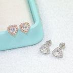 【US 3 Days Delivery】GL 8.5MM S925 Silver VVS Heart Cut Moissanite  lced Out  Stud Earrings 16K Gold Plated