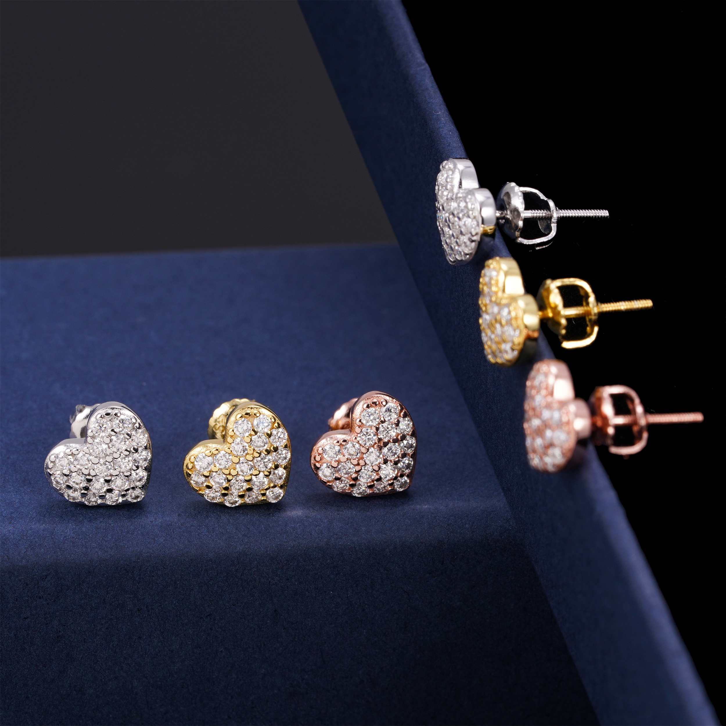 GL 10mm Heart Shaped 925 Silver Moissanite Earrings Secondary image