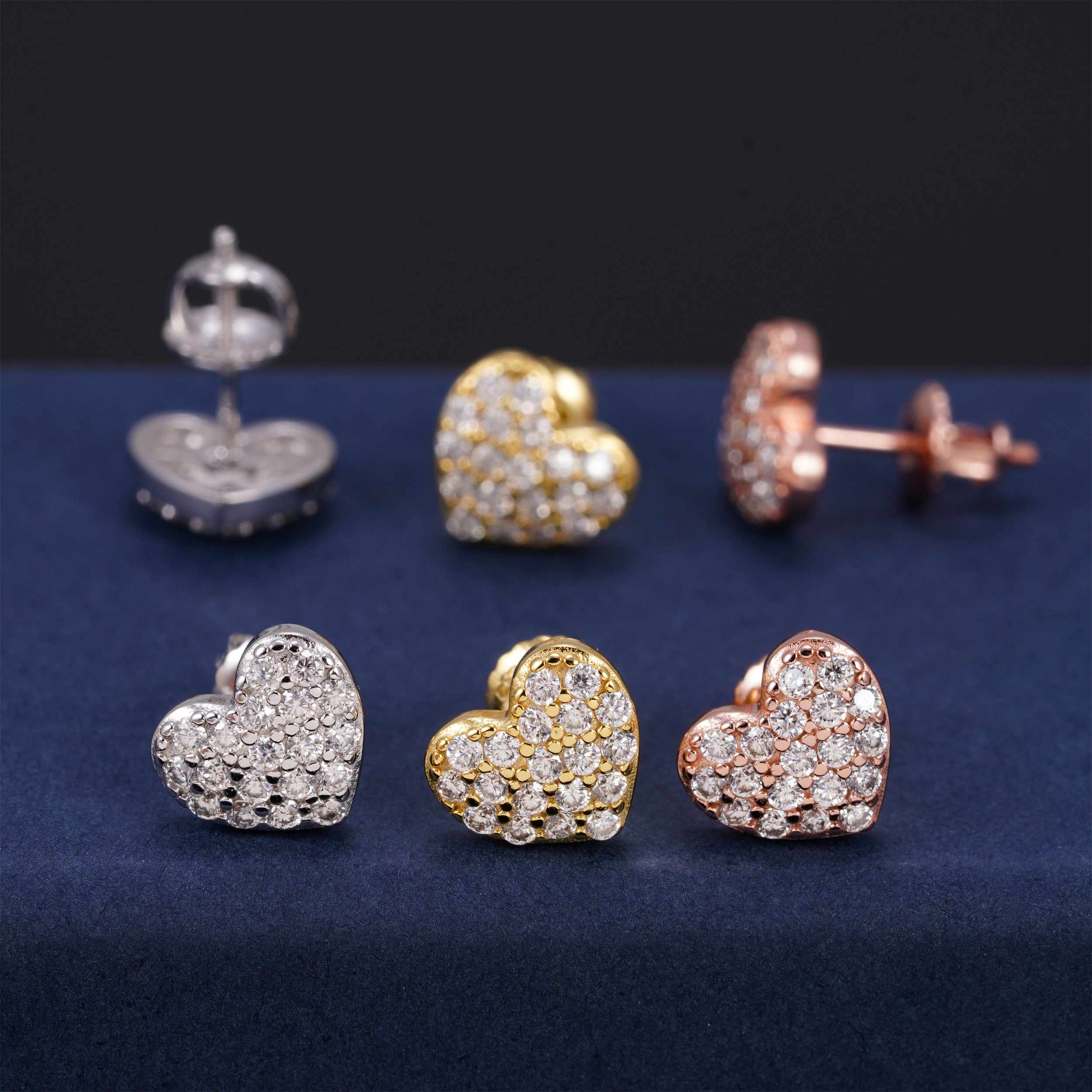 GL 10mm Heart Shaped 925 Silver Moissanite Earrings Main image